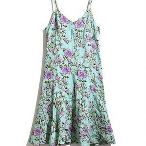 Angie Mint Boho Floral Rayon Strappy Sundress Women’s L NWT